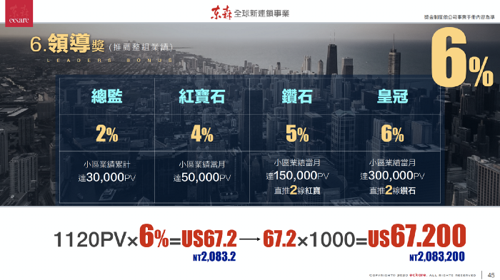 6領導獎_東森全球新連鎖事業獎金制度ppt